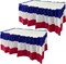 2 Pack Plastic Patriotic Table Skirts - 29in x 14ft 4th of July Table Skirt for Veterans Day Memorial Day Independence Day Decoration, Red White Blue (Red)
